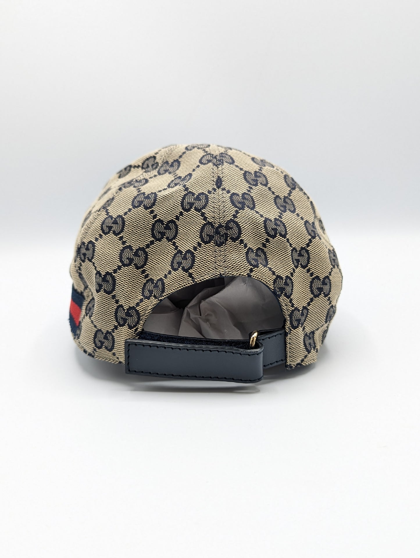 Gucci Monogram Navy Web Baseball Hat Size Large