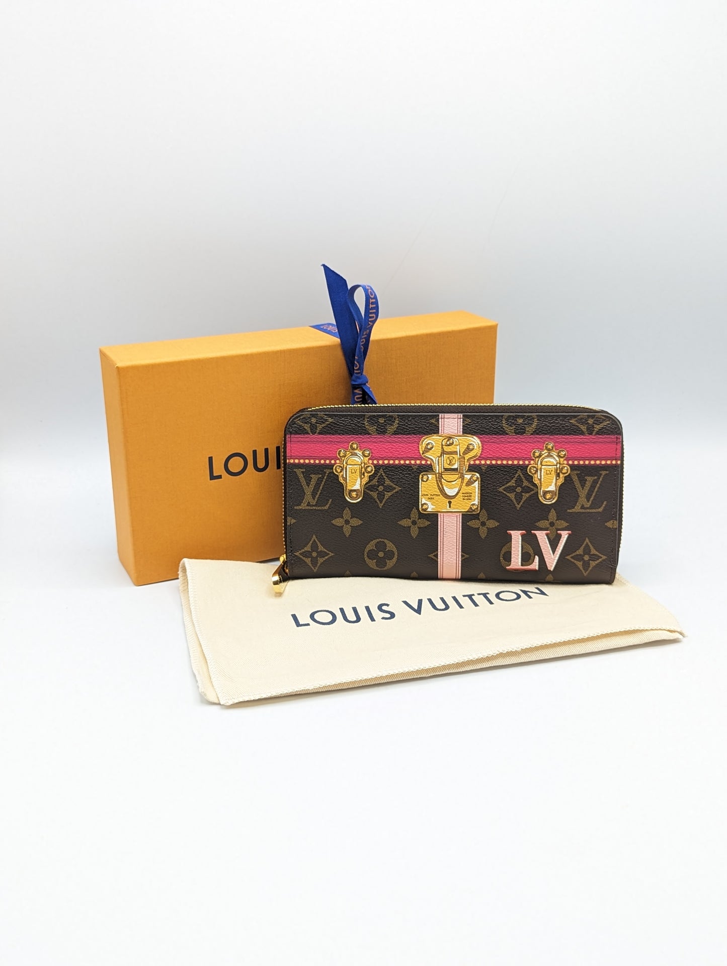 Louis Vuitton Monogram Trunks Zippy Wallet Full Set