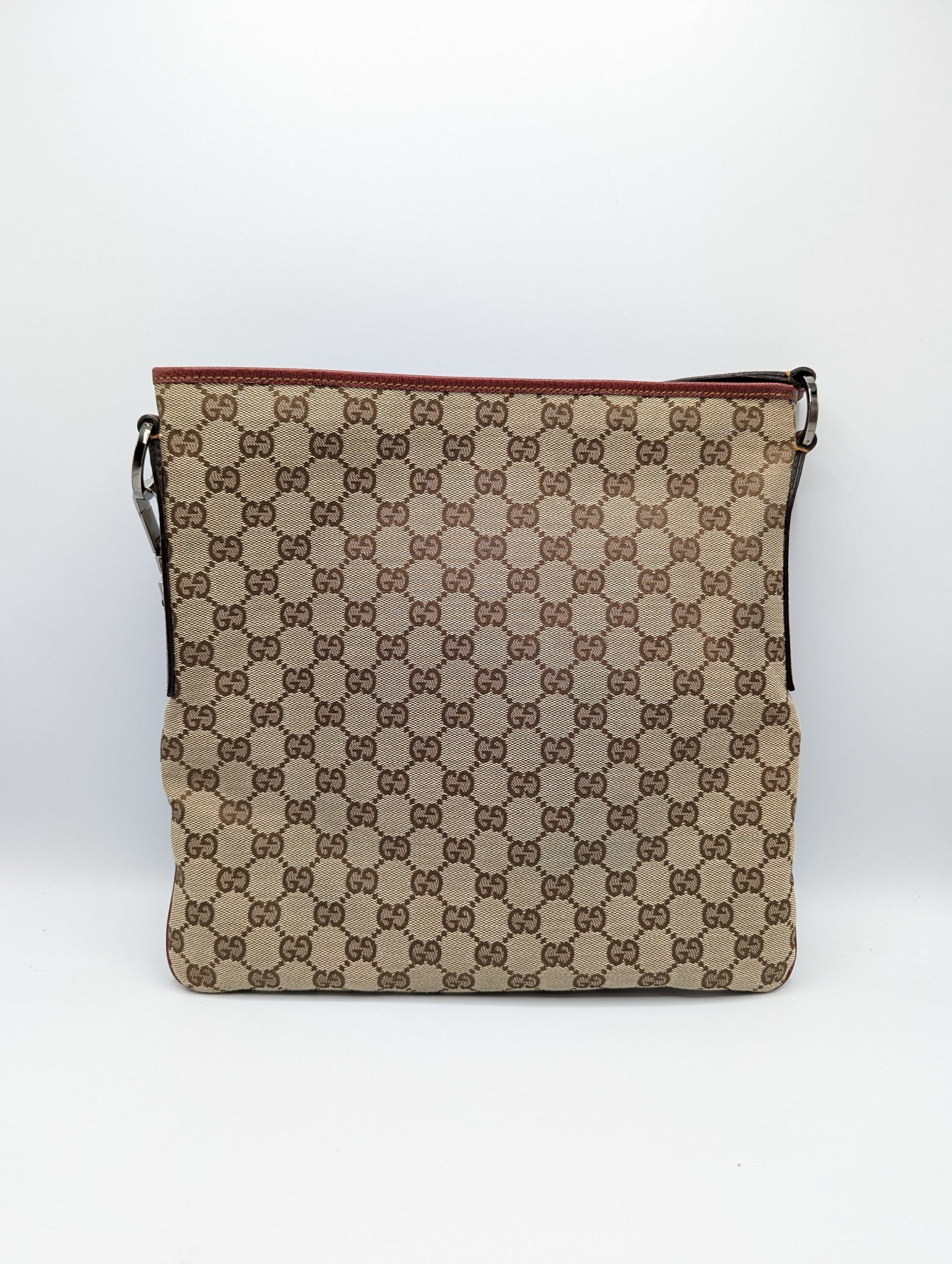 Gucci canvas crossbody with leather trim Clearance