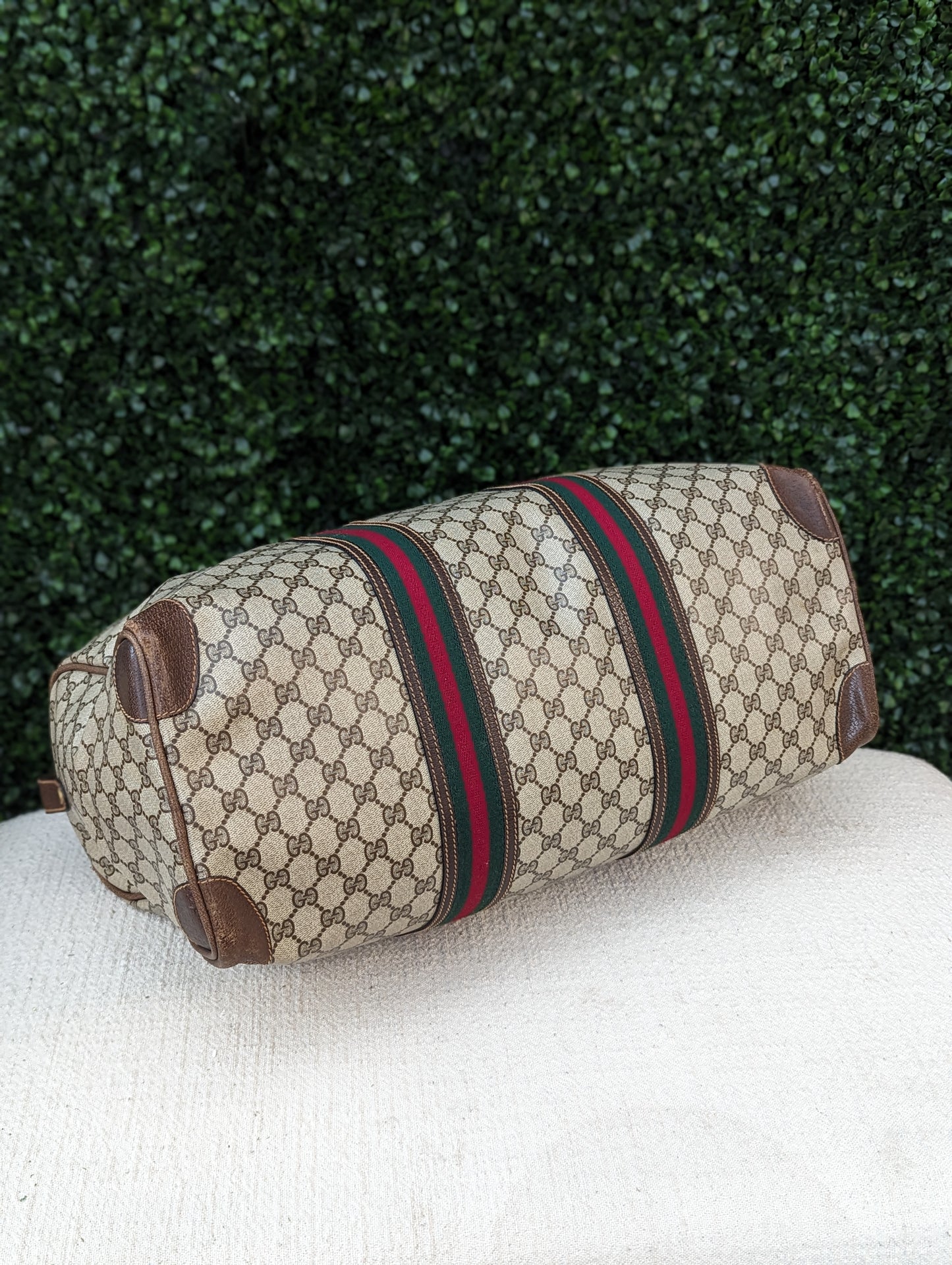 Gucci Supreme Web Duffle Travel Bag