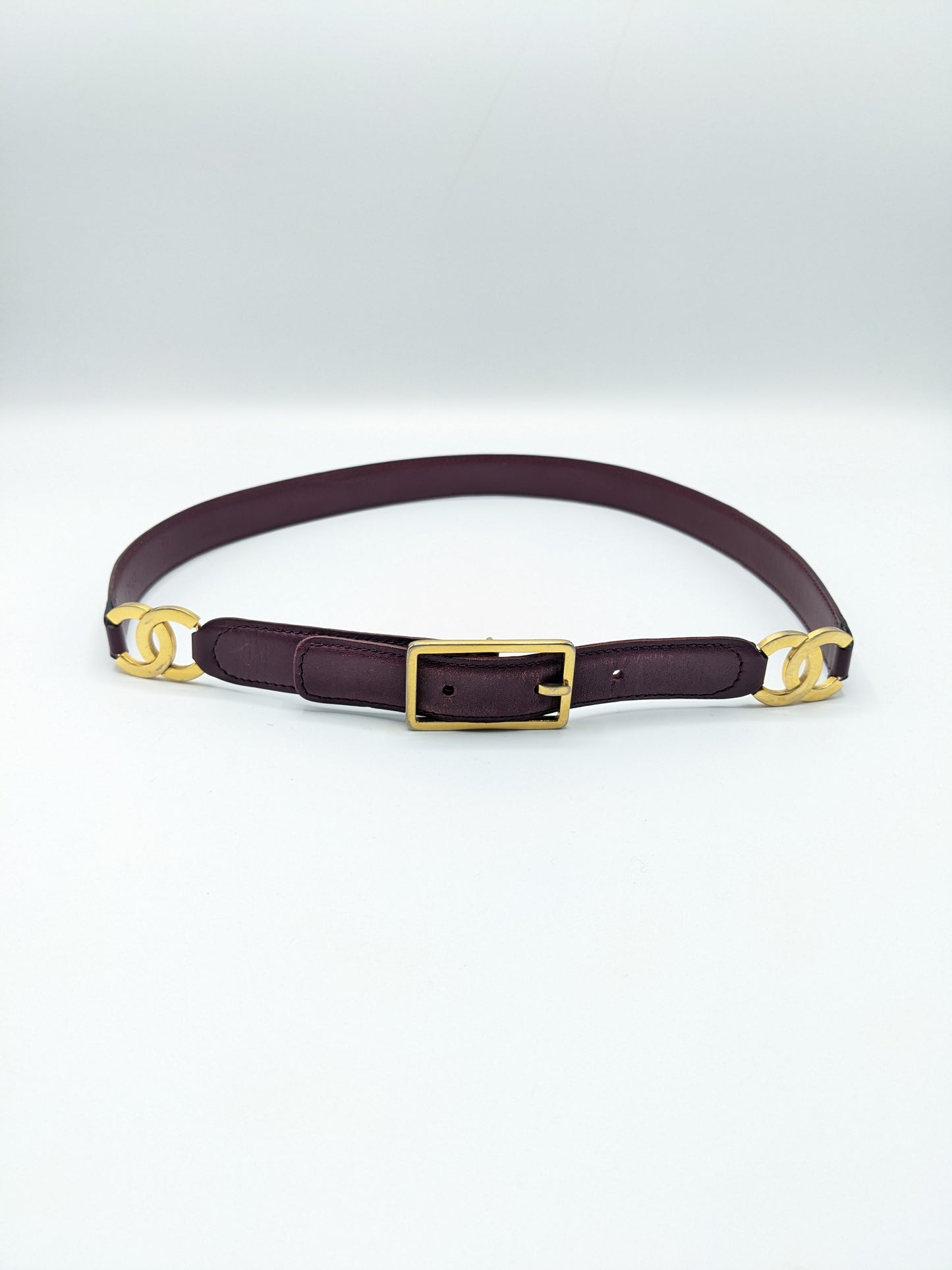 Chanel Burgundy Waist Belt Size 28