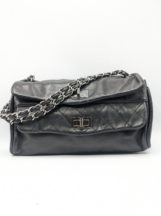 Chanel Black Lambskin Reissue Flap Quilted Chain Shoulder Bag