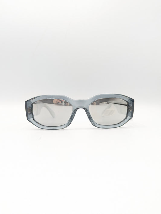 Versace Transparent Gray Medusa Sunglasses