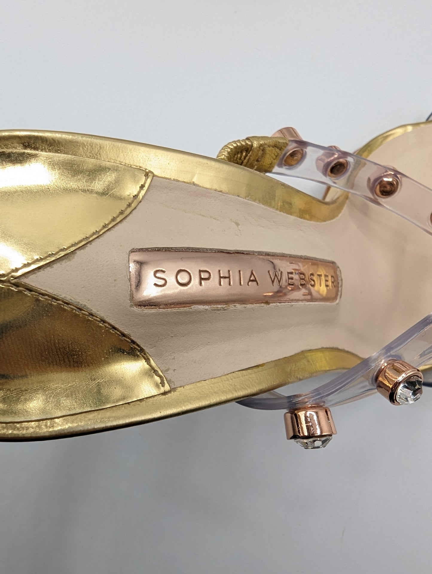 Sophia Webster Gold Rosalind Gem Heels Size 37